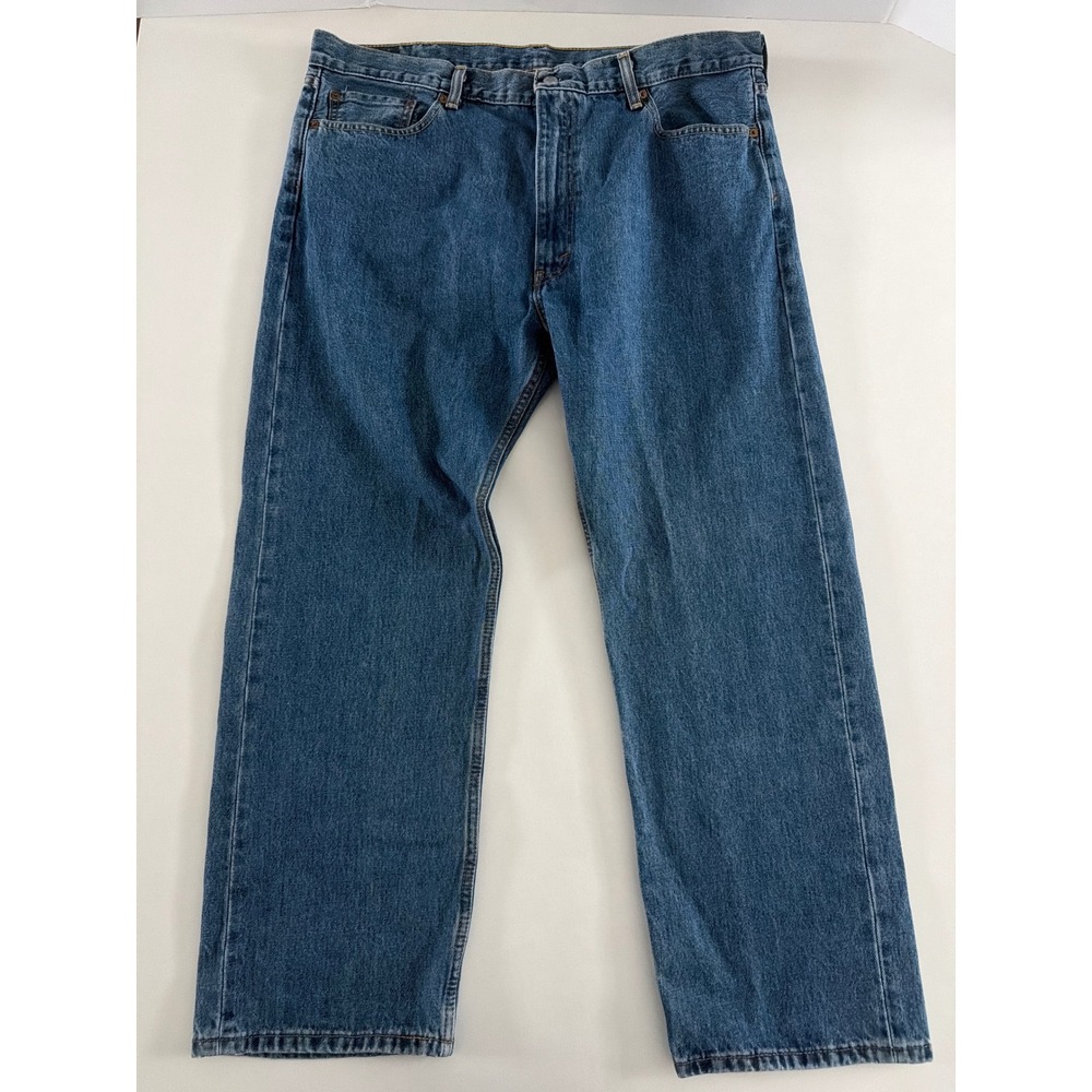 Levis‎ 505 Regular Fit Jeans Mens 42x30 Medium Wash Blue Straight Leg Denim